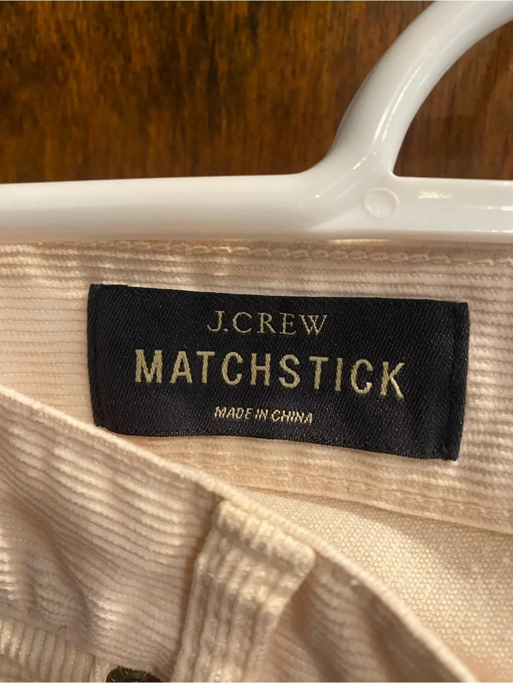 J. Crew Matchstick Corduroy Pants in Light Cream
